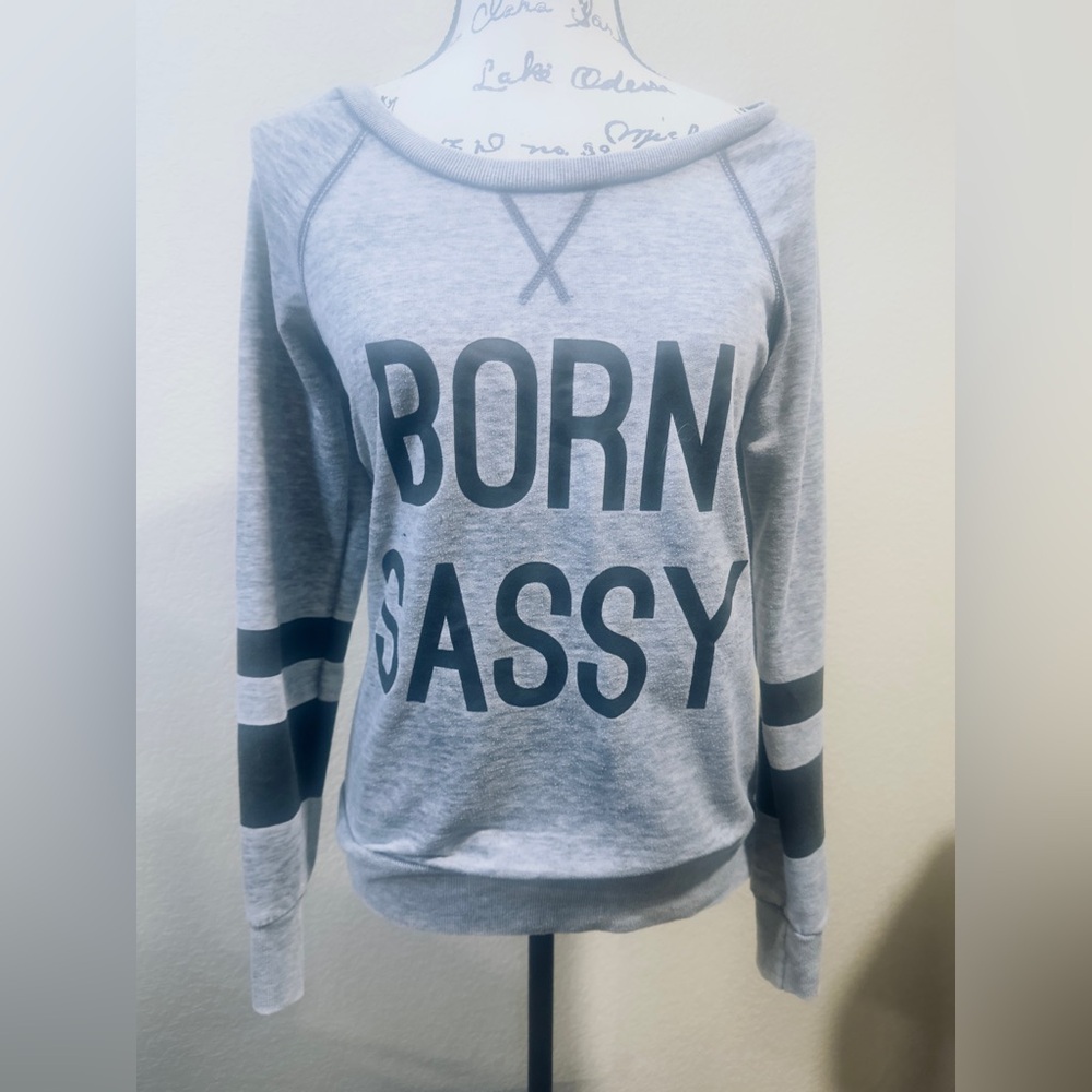 Miss Chievous Gray 'Born Sassy' Women's Sweater